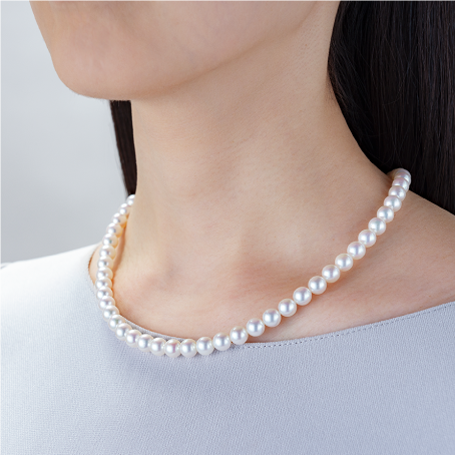 WAKANA(ワカナ) アコヤ真珠ネックレスイヤリングセット 〈7.0-7.5mm 43cm〉