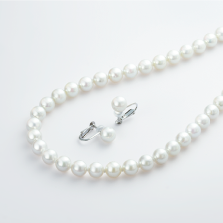 WAKANA(ワカナ) アコヤ真珠ネックレスイヤリングセット 〈7.5-8.0mm 45cm〉