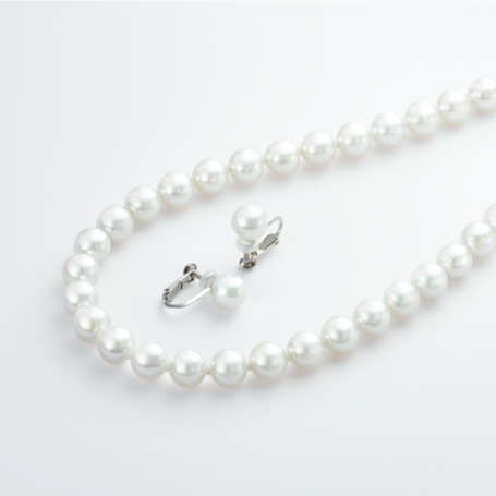 WAKANA(ワカナ) アコヤ真珠ネックレスイヤリングセット 〈8.0-8.5mm 45cm〉