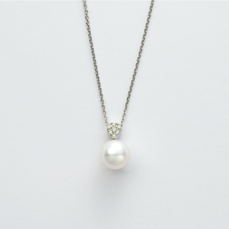 WAKANA(ワカナ) Ptアコヤ真珠ダイヤモンドペンダントネックレス 〈8.0mm Pt900 D:0.03ct/7pcs 45cm〉